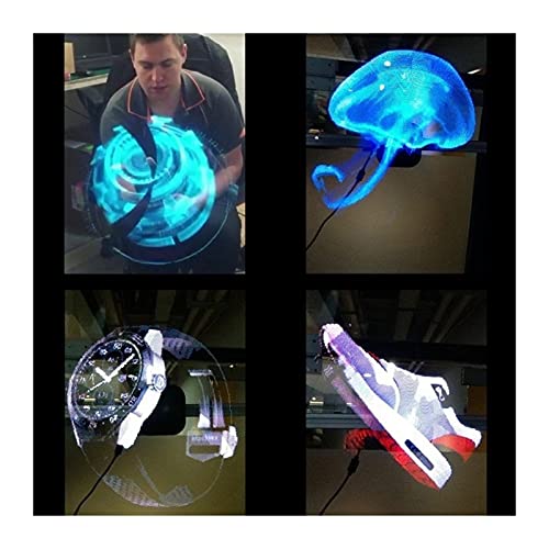 Projektor Holograficzny PROWADZONY Wentylator Holograficzny Nagi Eye 3D Projekcja Maszyna do montażu naściennym Maszyna do obrotów 3D można sprowadzić (Size : 56cm)