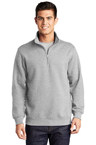 Personalized Long Embroidered Zip Pullover Custom Add Your Text Half Zip Sport Sweatshirt For Men And Women (Athletic Heather/St253), 5X-Small #TOP1