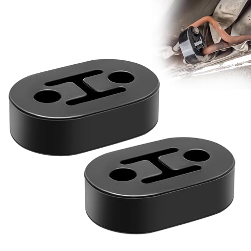 Rubber Exhaust Hanger, Universal Muffler Hanger Replacement for Cars, Trucks & SUVs, Exhaust Bracket for Fits GM, Ford, Chevrolet, Dodge, Chrysler, Jeep Reduces Vibration & Noise, 2 PCS