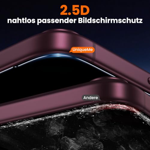 UniqueMe für iPhone 18 Pro Max für Panzerglas, 9H-Härte - 2 Stück Folie – Ansicht 4
