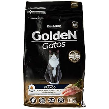 Premier Pet, Ração Golden para Gatos Sênior Castrados sabor Frango - 1kg