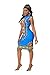 Womens Traditional African Dresses Vintage Bohemian Clothes Summer Sleeveless Shift Dress Blue