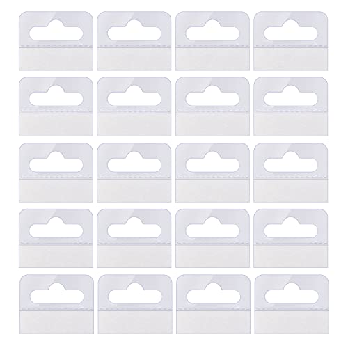 AIEX 200 Piezas Transparente Autoadhesivo Pestañas Colgantes, Pestañas Colgantes con Agujeros de Ranura para Artículos Para Venta, Pantalla al por menor en Tienda (4.5x4cm)