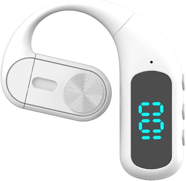 Wireless Bluetooth Earpiece Earbud with Earhook Headphone Sports Single Earphone 12 Hours of Music Time Bone Conduction Headset Handsfree Truck Driver with Mic for Business Working Fitness,Blue