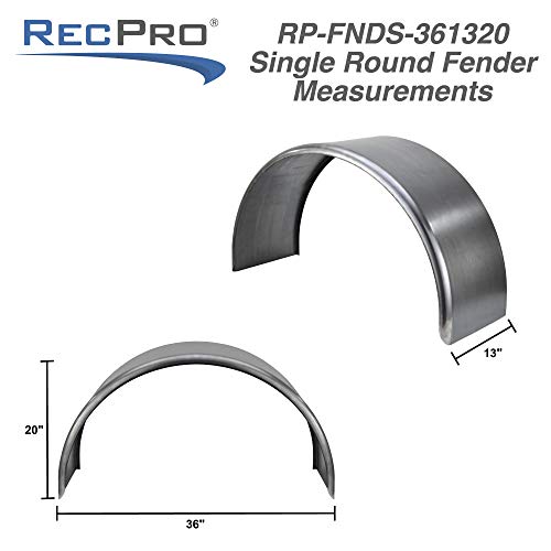 image for RecPro Trailer Round Steel Fenders Single Axle 36