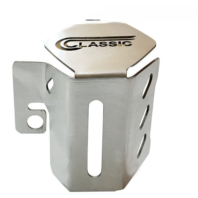 OZANGO Bike Brushed Stainless Steel Rear Brake Oil Container Guard Chrome Suitable for RE Reborn Classic 350-image-44