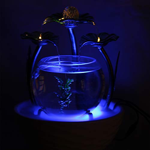 Crapelles Colored Green Glass Fountain Waterfall Fish Tank With Atomization thumb #5