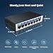 8 Port Gigabit Switch, Easy Smart Managed Ethernet Switch, Network Hub, Ethernet Splitter, Plug & Play, Fanless Metal Design, VLAN, Qos, Support PoE Powered, Desktop or Wall Mount