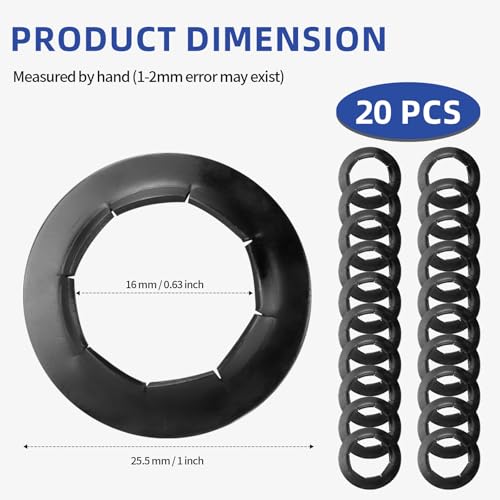 Image of Dolly Wheel Lock Washer Replacement for Hard-to-Find Push-On Pushnuts, 5 /8 inch Push Nut Locking Washer Fit for Hand Truck 5 /8 inch Axle Rod Push, Phosphate + Oil, 20 Pcs.