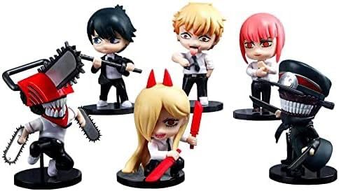 Image of Gifts- Anime Chain Saw Man Action Figures, Toy for Car Dashboard, Study Table, Office Desk Collectible, Limited Edition, Anime Manga, 6 Pcs, Size 14.50 CM