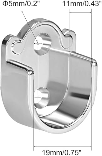 Miniatura 2 de uxcell Soporte de barra de armario de aleación de zinc, 4 piezas, soporte de barra de cortina de ducha, soporte de brida de zócalos, diámetro de