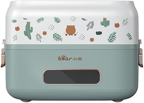 Bear Plug-in Electric Heated Lunch Box DFH-B15Q1, Multi-Functional Lunch Box with Keep Warm, Leak Proof & Freshness, Green, 1.5L