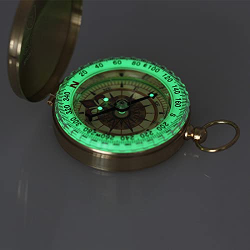 Camping Survival Military Compass Pocket Watch Retro Flip Compass Outdoor Mountaineering Multifunctional Luminous Compass with Cover