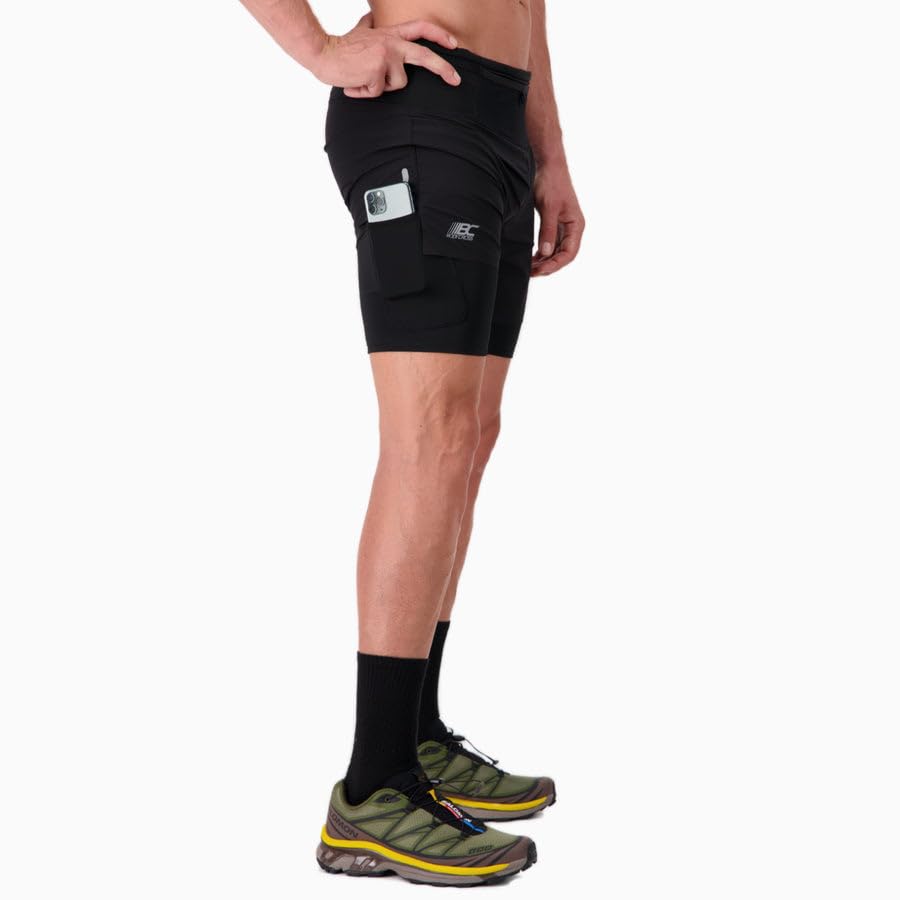 BODYCROSS Męskie szorty/spodenki Onder Ultra Czarne do biegania