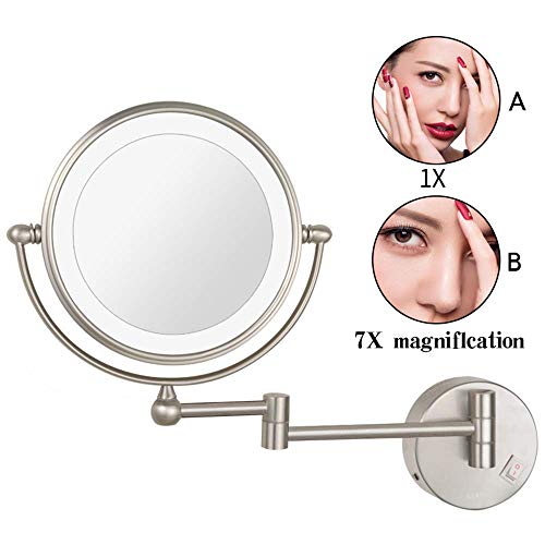 Miroir de maquillage mural extensible 7X idéal pour le rasage - 7