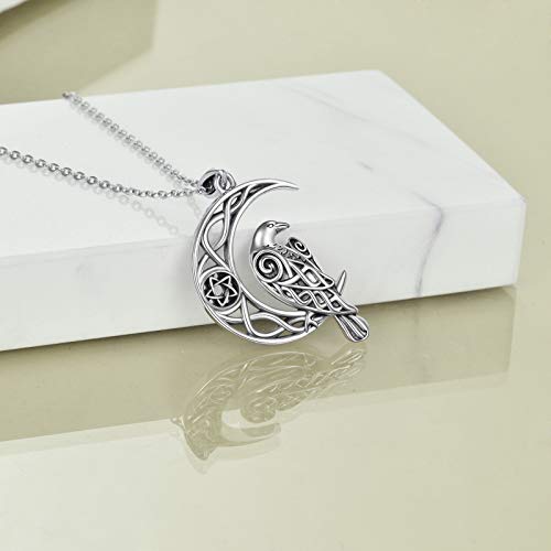 ONEFINITY Raven/Wolf/Dog/Hummingbird/Dragon Necklace Sterling Silver Celtic Knot Irish Lucky Pendant Necklace Jewelry Gifts for Women3