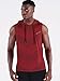 NELEUS Men's Workout Tank Tops Sleeveless Running Shirts with Hoodie,5098,3 Pack,Black/Grey/Red,L