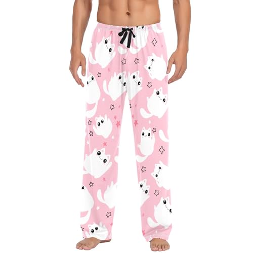 Smart Spirits Men's Cotton Pajama Pants with Pockets and Drawstring Comfortable and Stylish,S2