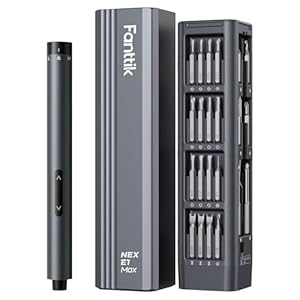 Fanttik E1 Max Electric Screwdriver, Mini Precision Screwdriver Set, 50 Magnetic Bits, Magnetic Storage, 5/32‘’Hex, Repair Tool Kit for Electronics Phone Camera Laptop Watch (Grey)