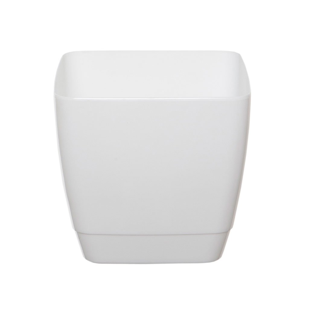 Whitefurze G0622SQ 22cm Square Indoor Pot Cover - White