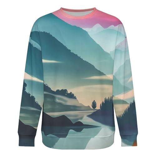 Mens Crewneck Sweater Fantasy Abstract Art Crew Neck Sweater for Men Casual Party Holiday Pullover3