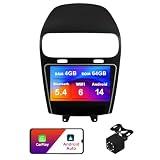 4+64G Android 14 Double Din Car Radio Stereo for Dodge Journey 2011-2019 with 9" Touchscreen Radio Built-in Wireless Carplay/Android Auto/GPS/Bluetooth/FM/AUX-in/SWC/Camera