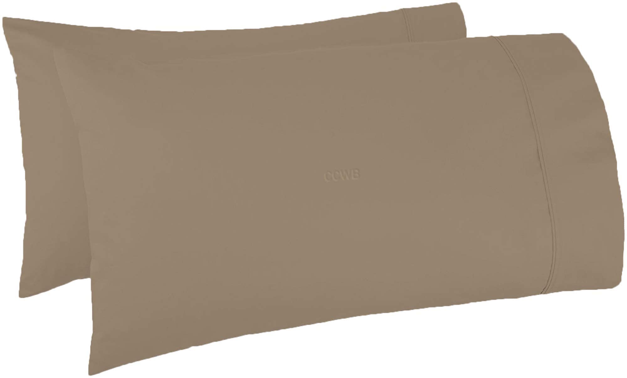 Trend Bedding Mart Oversize Pillow Case Extra Large Fits Even The Fluffiest Pillows Including The Pancake Pillow Extra Tall Pillowcase Luxury 100% Egyptian Cotton 600 Thread Count(King, Taupe)