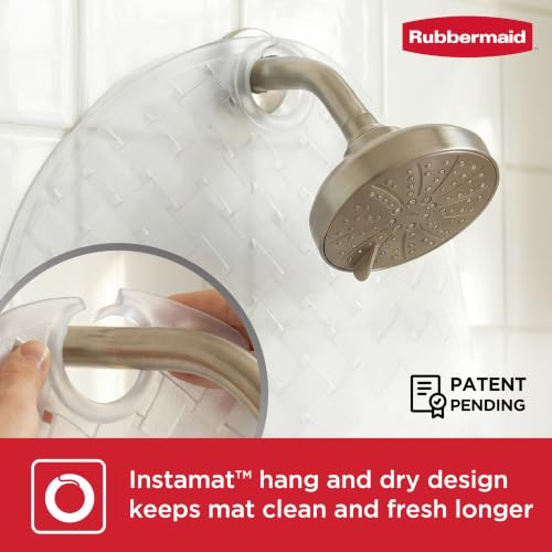 Rubbermaid INSTAMAT Bath Tub Shower Mat, Non-Slip Tub Mat with Suction Cups, Bath Mat Hangs on Showerhead for Quick Dry, 27.2 x 15.2 Inch, BPA-Free, Easy to Clean, for Inside Tub or Shower, Clear - image 3