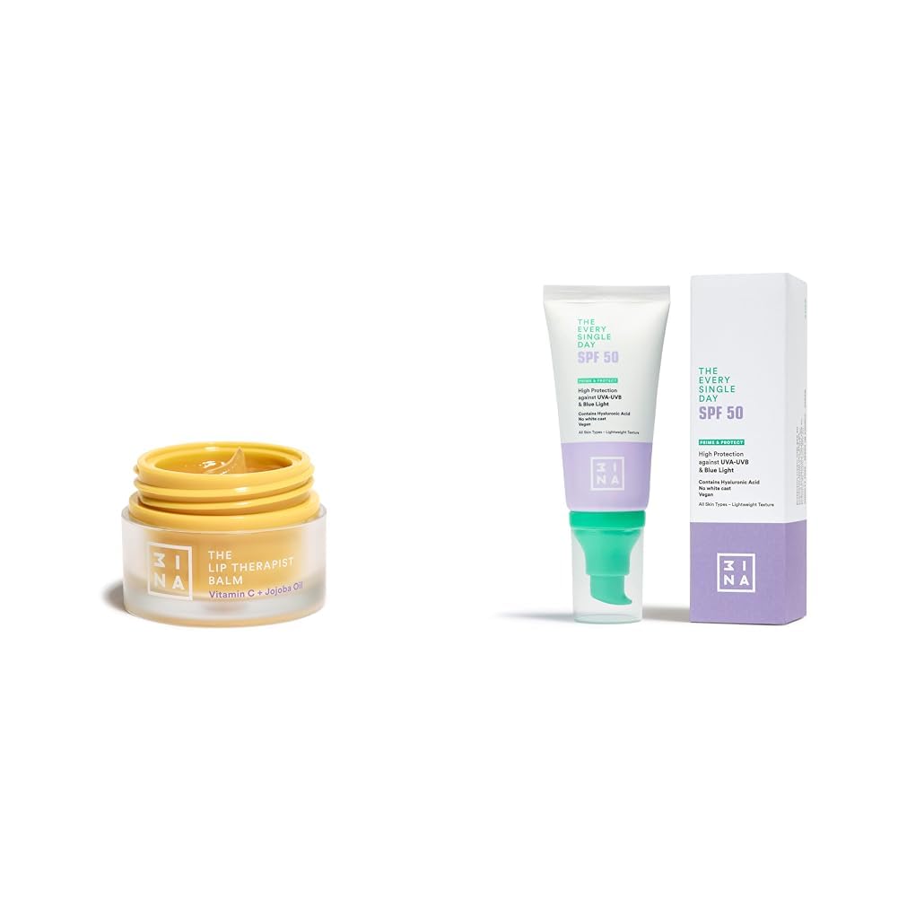 The Lip Therapist Balm + The Every Single Day SPF50 - Aceite Labial con Vitamina C & Aceite de Jojoba + Protector Solar - Alta Protección a Rayos UVA-UVB y Luz Azul- Vegan - Cruelty Free