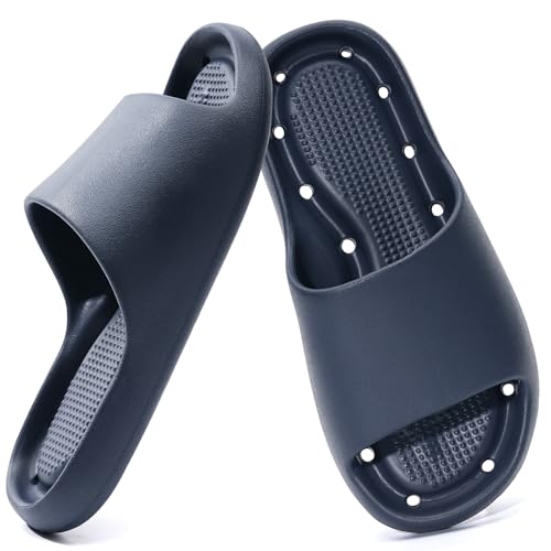 Image of Arch Support Shower Shoes for Women and Men Quick Drying with Drain Holes Slide Sandals Soft Cushioned Anti-Slip Pool Slides Comfort Bathroom Shower Slides