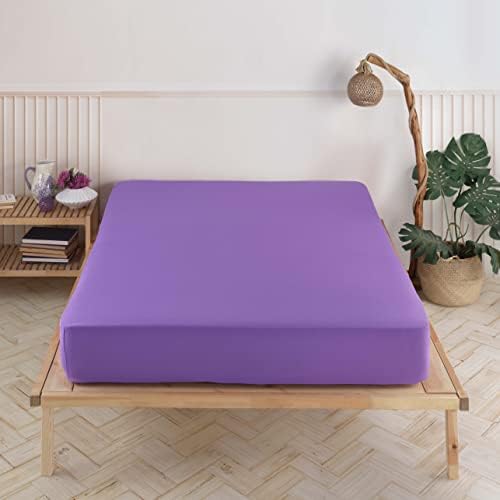 Vency Premium Jersey prześcieradło z gumką 200 x 200 cm beżowe - prześcieradło z gumką 100% bawełna, prześcieradło 200 x 200 do 35 cm wysokość materaca beżowe