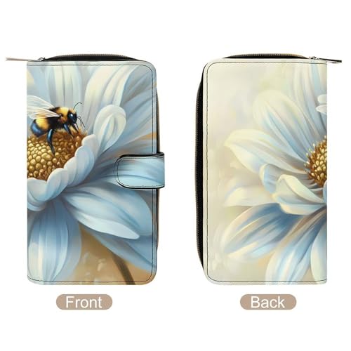 Flower Bee Womens PU Leather Wallet Long Purse Clutch Organizer for Office Travel3