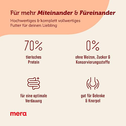 mera Care Adult Huhn, Hundefutter für normal aktive Hunde jeder Rasse, mit 70% tierischen Protein, ohne Weizen, 10kg