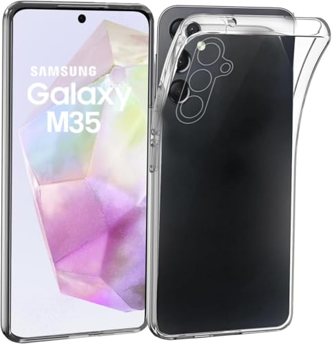 Image of REALCASE Silicone Samsung M35 5G Back Cover Case, Scratch Resistant Protective Crystal Clear Transparent Shock Proof Bumper Back Cover Case for Samsung Galaxy M35 5G