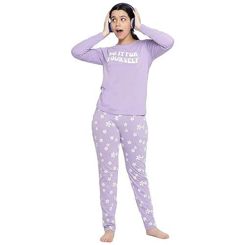 Li'l Tomatoes Girls Cotton Blend Pajamas Top, PURPLE-1, 9-10 Y