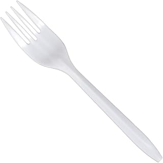 Daxwell Medium Weight Polypropylene 6 5/8" Fork, Individually Wrapped, White, Recyclable (Box of 250)