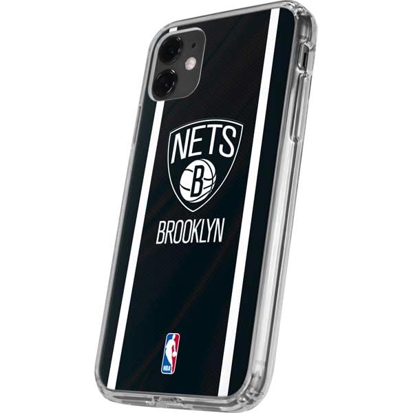 Skinit Clear Phone Case Compatible with iPhone 11 - Officially Licensed NBA Brooklyn Nets Jersey Design