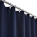 Barossa Design Waffle Weave Shower Curtain Hotel Luxury Spa, 230 GSM Heavy Duty Fabric, Water Repellent, Navy Blue, 71x72 Inch