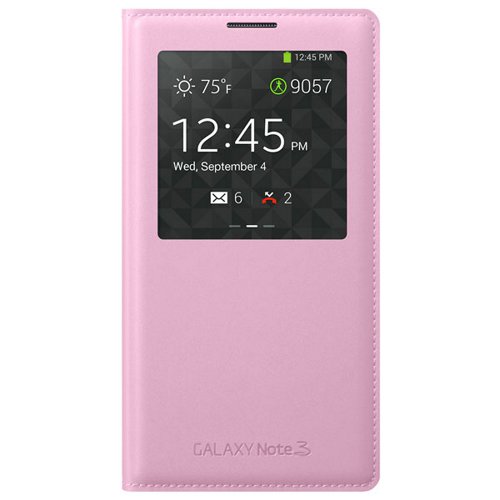 Samsung Galaxy Note 3 Case S View Flip Cover Folio - Soft Pink