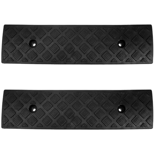 Rampas portátiles para bordillo de entrada Tofficu, 2 piezas, de caucho, para motocicleta, acera, garaje, camión, scooter, silla de ruedas y muelle de carga (negro, 3 cm) miniatura 1