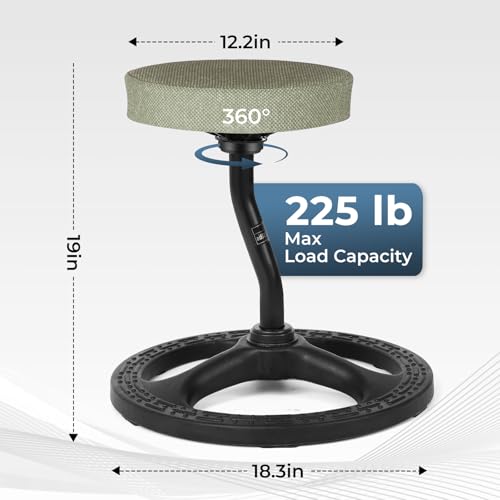 Image of ADHD Chair for Kids, Yoga Chairs for Adults, Wobble Stool Active Flexible Seating Desk Chair with Non-Slip Base and Washable Seat Cover for Stability, Balance, Yoga, Office, School, Classroom