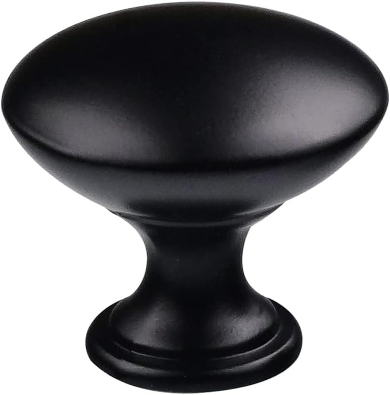 10 Pack 1-1/5 inch (30mm) Kitchen Cabinet Knobs,Drawer Knobs for Home Improvement Matte Black Drawer Pulls for Dresser, with Breakaway and Short Screws