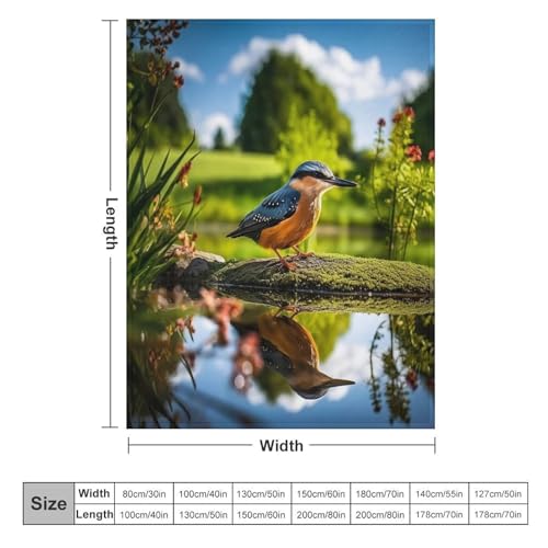 Couverture motif oiseau impression 3D douceur polaire flannel lit - 6