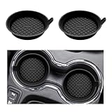 Ohleats 2 PCS Car Cup Coaster, 2.75 Inch Silicone Non-Slip Auto Cup Holder Insert Coasters, Universal Recessed Drink Cup Mat for Most Vehicles, Interior Decor Car Accessories (Black)
