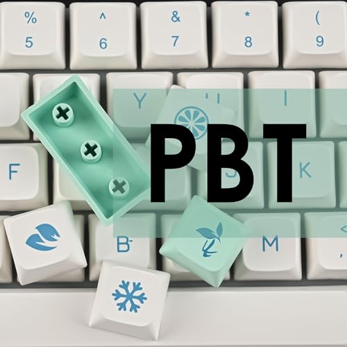 Image of Guffercty kred 137 Keys XDA Profile keycaps 75 Percent Cute Ice Mint PBT Keyboard Caps for Mechanical Keyboard (Ice Mint)