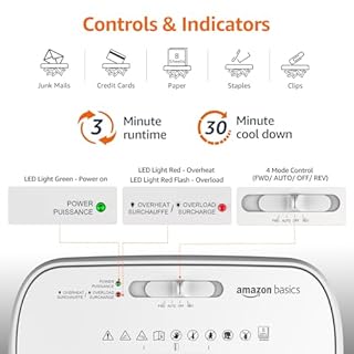 Amazon Basics 8-Sheet Cross Cut Paper and Credit Card Shredder for Security, Heavy Duty, White