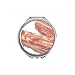 Fat Pork Raw Meat Food Texture Hand Compact Mirror Round Portable Pocket Glass