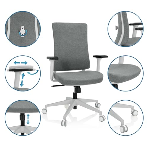 Chaise de bureau ergonomique grise hjh OFFICE COMFIO 810034 - 6