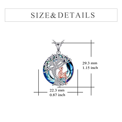 YFN Collier Cristal Argent Sterling Pendentif Inspiré Arbre de vie Bijoux Cadeaux pour Femme Fille (Guitare) – vue 4