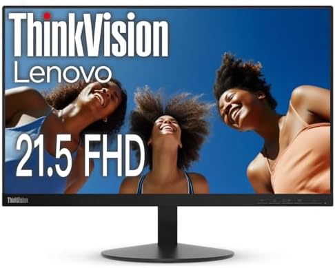 【整備済み品】レノボ 21.5インチ ThinkVision S22e-19 (フルHD/VAパネル/超狭額縁/純正スタンド/HDMIケーブル付属) デュアルディスプレイ対応